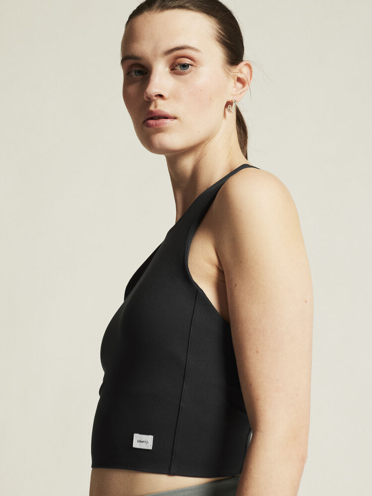Craft - Collective Cropped Singlet, treenitoppi naisille, Musta - Image 2
